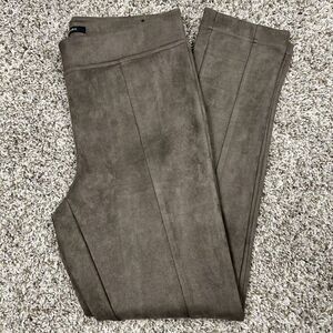 Andrew Marc Faux Suede Leggings Pants Pull On Stretch Brown Womens M Pre-Owned